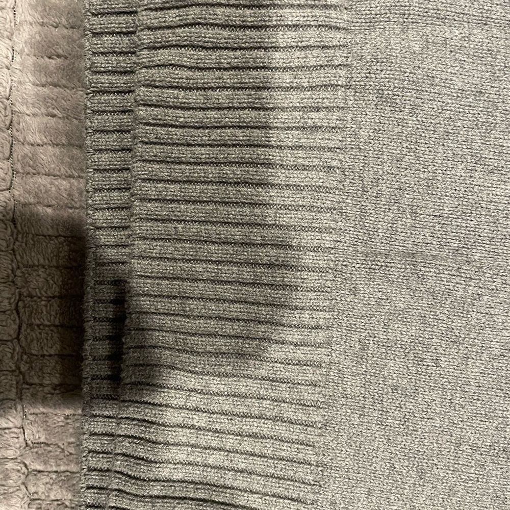 Eddie Bauer Gray Zip-Up Sweater with Red and Blue Stripes - Picture 6 of 6